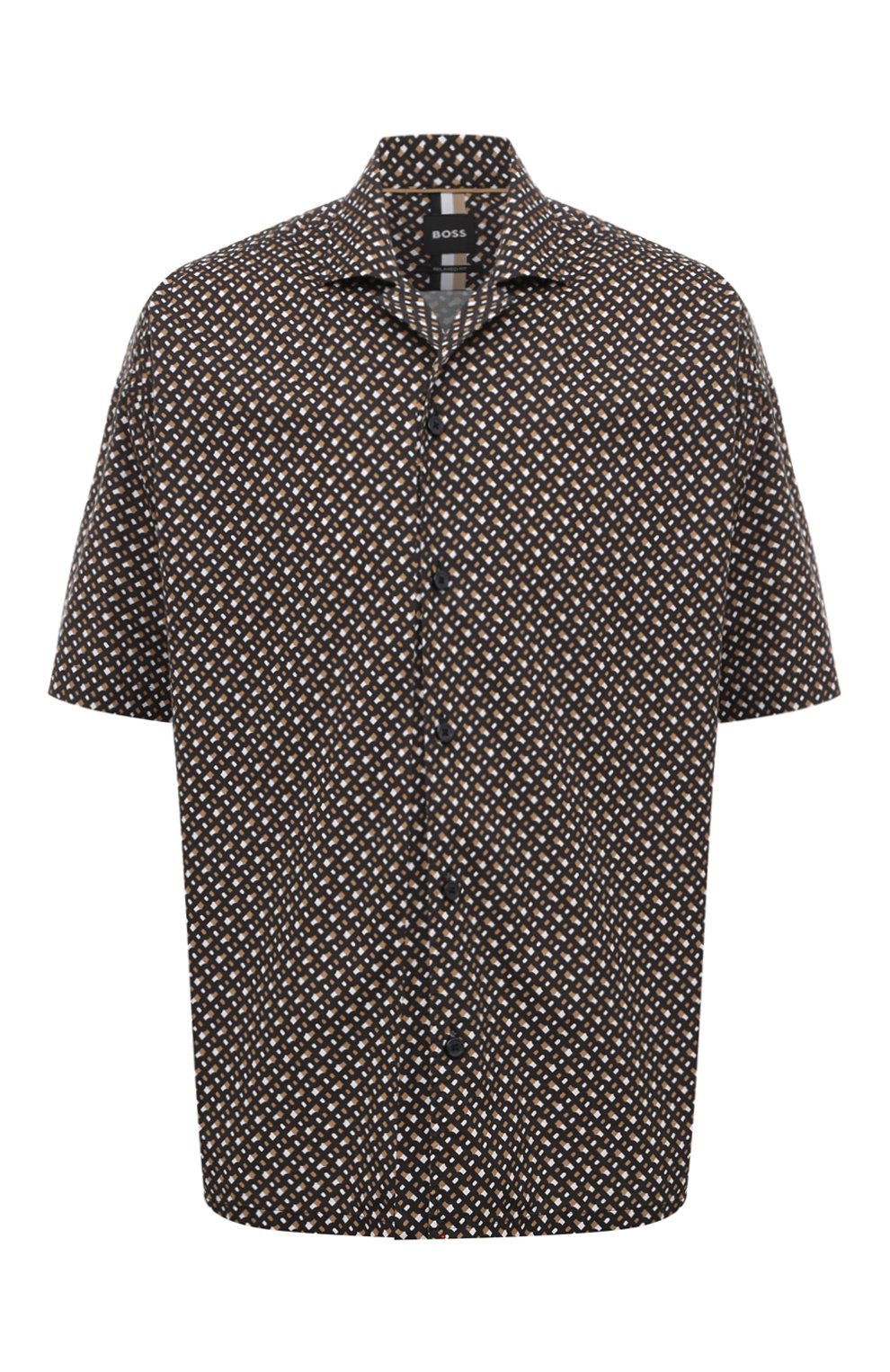 Хлопковая рубашка BOSS коричневого цвета по цене 17900 руб., арт. 50497364, фото 1 Хлопковая рубашка BOSS, арт. 50497364, фото 1