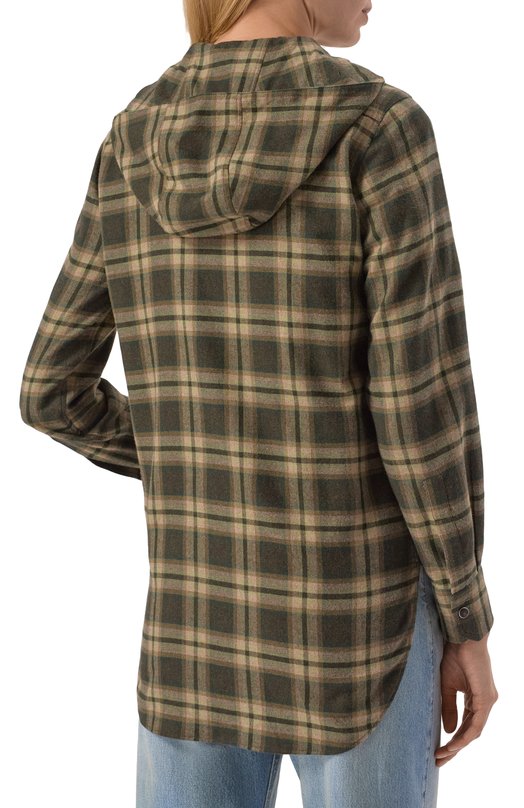 Хлопковая рубашка Kiton D54435H0906602 Хаки  D54435H0906602 Фото 4