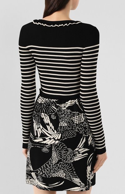 Платье из вискозы REDVALENTINO черно-белого цвета по цене 69950 руб., арт. TR3KDB35/4VH, фото 4 Платье из вискозы REDVALENTINO, арт. TR3KDB35/4VH, фото 4