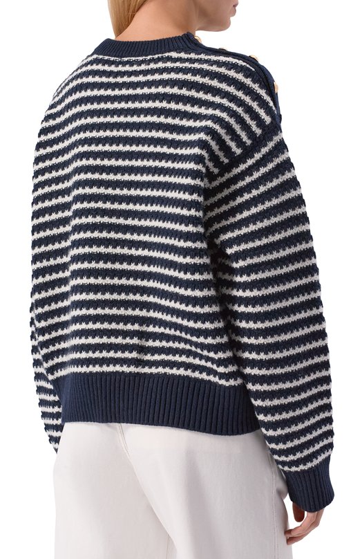 Свитер из шерсти и хлопка Ganni K2550/2733 Синий  K2550/2733 Фото 4