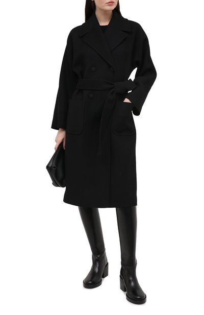 Шерстяное пальто DOLCE & GABBANA черного цвета по цене 279500 руб., арт. F0AJ0T/FU2TS, фото 2 Шерстяное пальто DOLCE & GABBANA, арт. F0AJ0T/FU2TS, фото 2