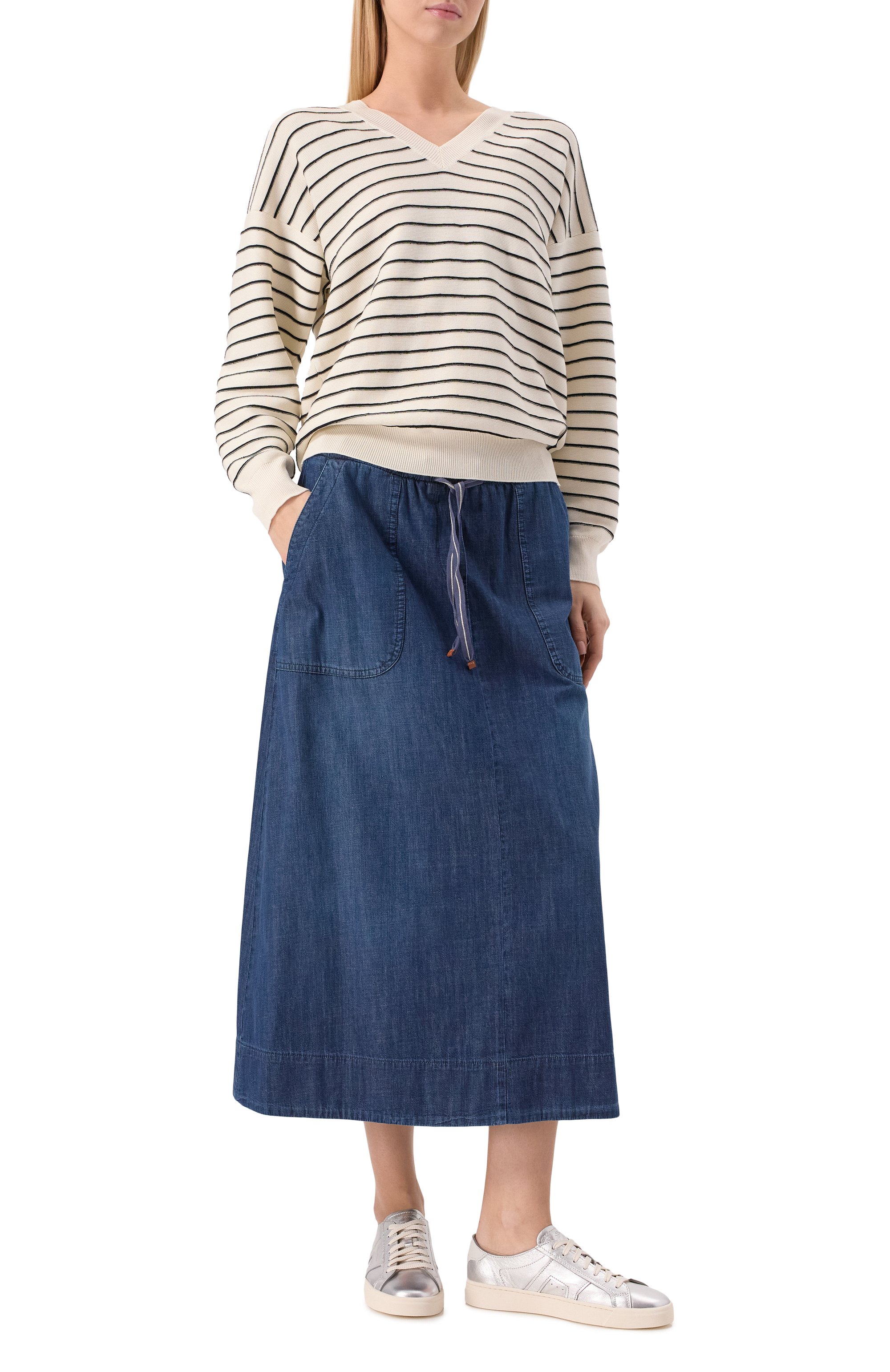 Пуловер из хлопка и шелка LORENA ANTONIAZZI, арт. P25115VM53A/3039, фото 2