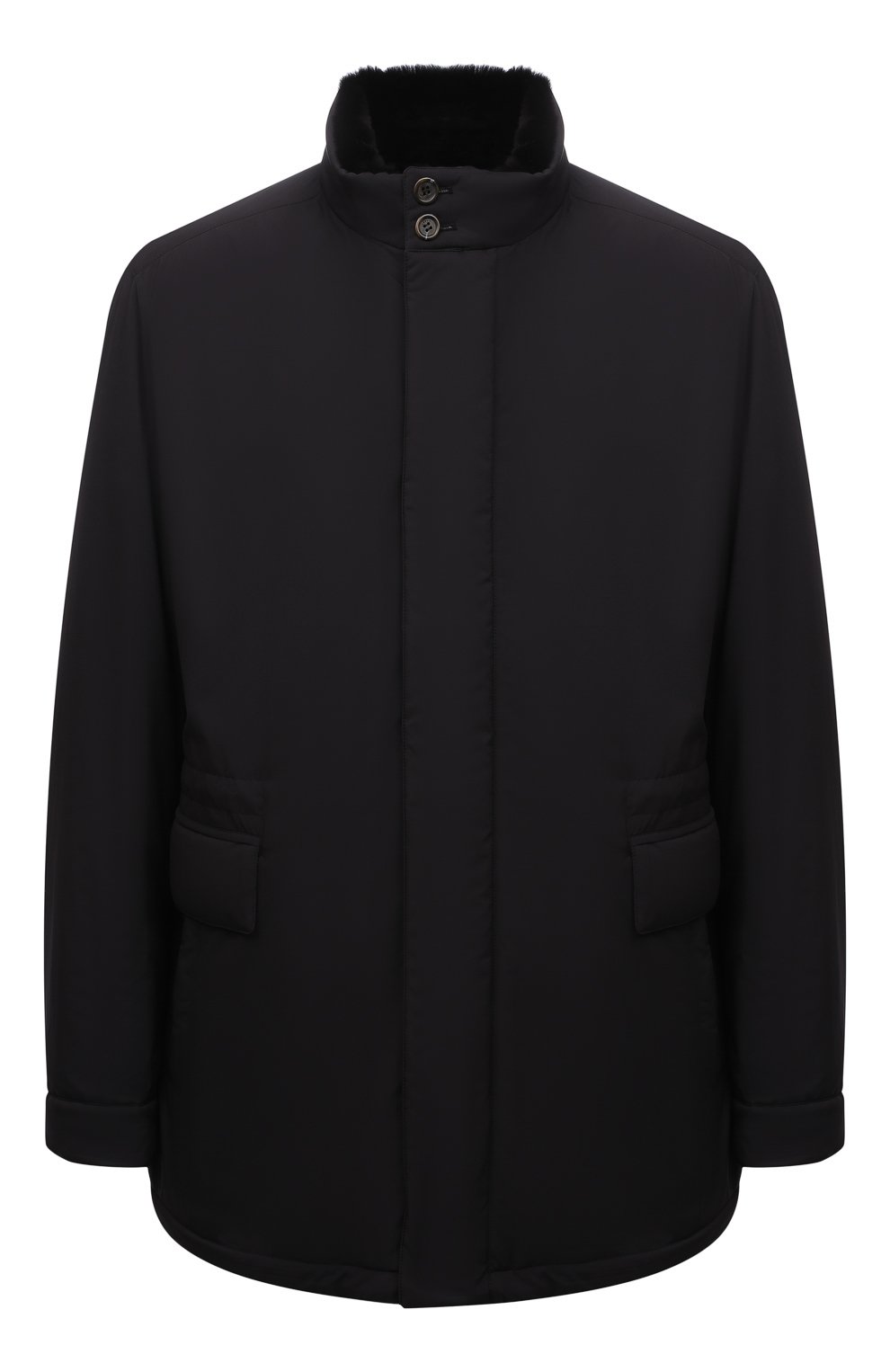 Куртка с меховой подкладкой CANALI темно-синего цвета по цене 493000 руб., арт. 020315/SX02197, фото 1 Куртка с меховой подкладкой CANALI, арт. 020315/SX02197, фото 1