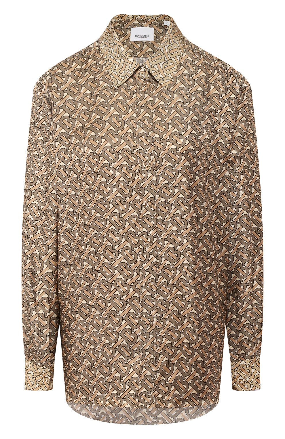 Шелковая рубашка BURBERRY хаки цвета по цене 132000 руб., арт. 8016078, фото 1 Шелковая рубашка BURBERRY, арт. 8016078, фото 1
