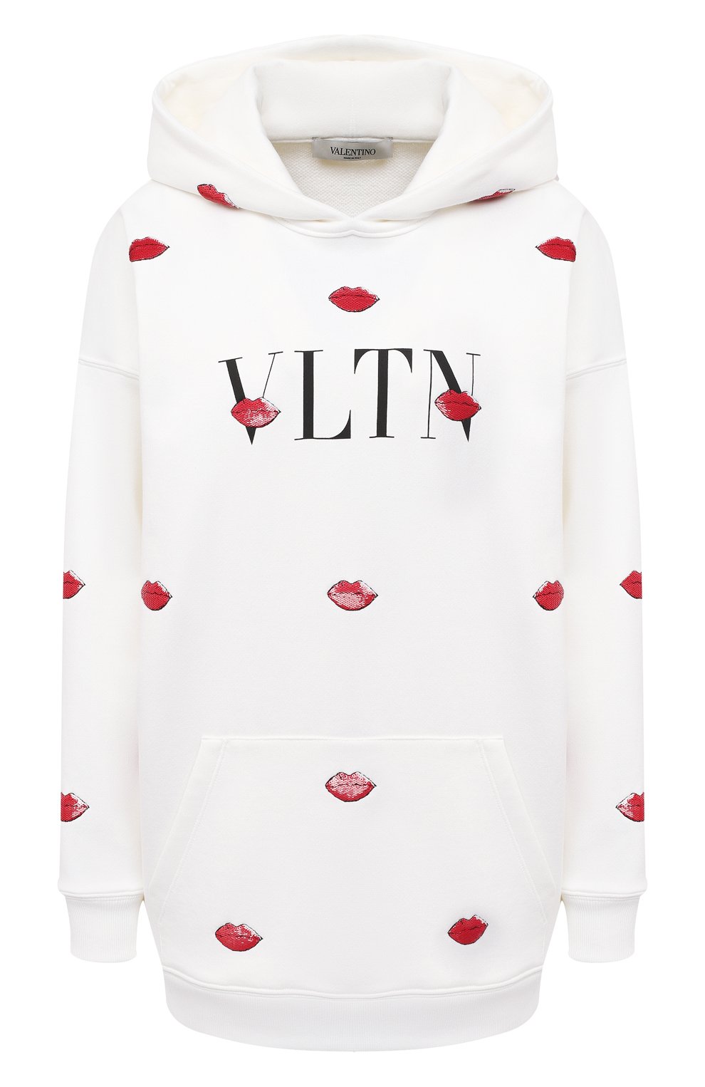 Хлопковое худи VALENTINO белого цвета по цене 180500 руб., арт. VB3MF08N64K, фото 1 Хлопковое худи VALENTINO, арт. VB3MF08N64K, фото 1