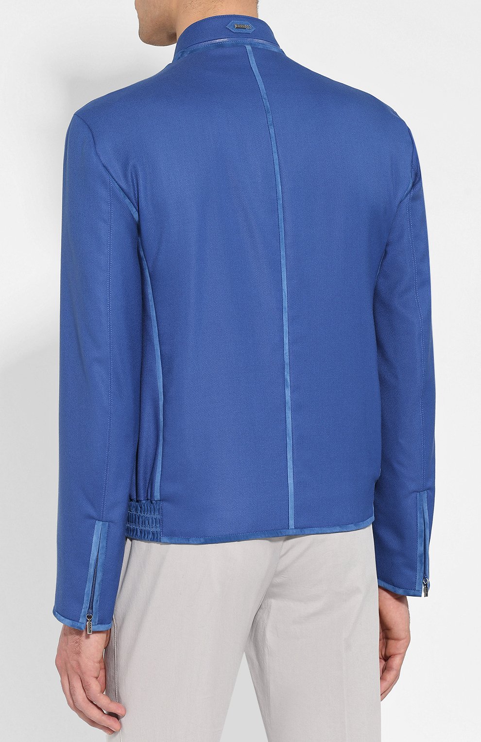 Кашемировый бомбер с отделкой из кожи страуса ZILLI, арт. MAN-BRAQU-D0580/1004, фото 4