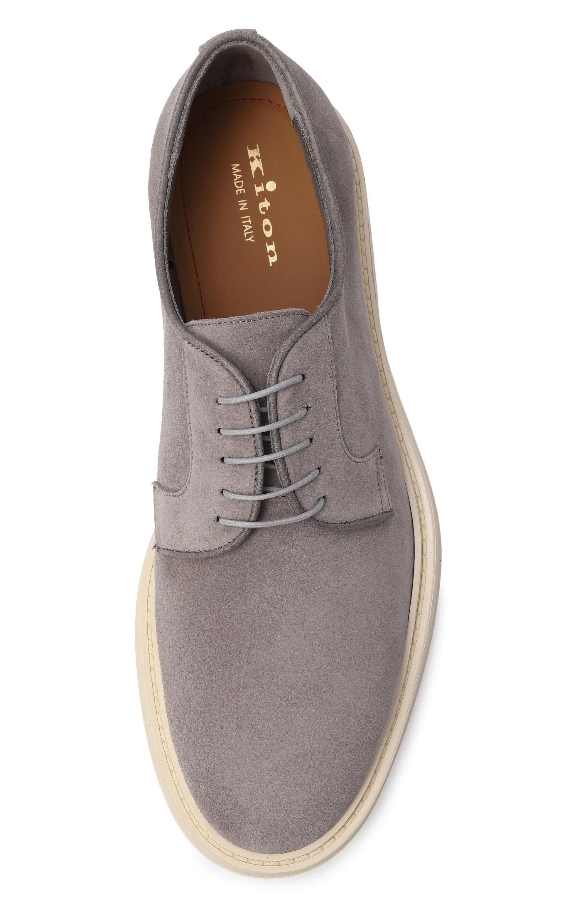 Замшевые дерби KITON серого цвета по цене 122500 руб., арт. USSA414N01392, фото 5 Замшевые дерби KITON, арт. USSA414N01392, фото 5