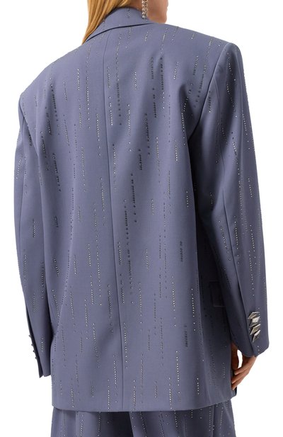 Шерстяной жакет с отделкой стразами THE ATTICO, арт. 247WCG65, фото 4