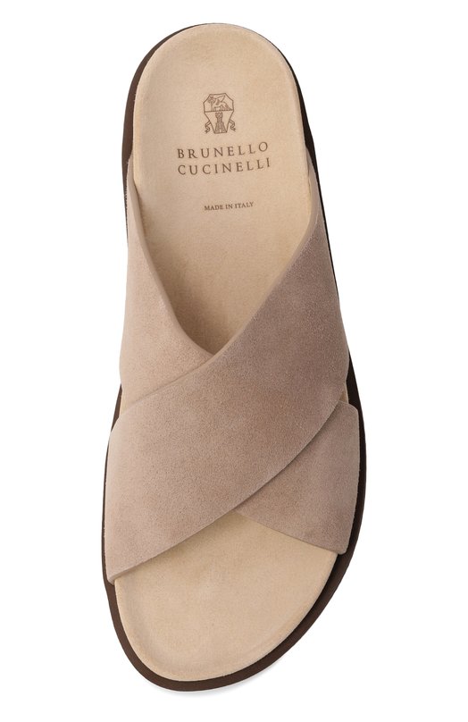 Замшевые шлепанцы Brunello Cucinelli MZUS0LY327 Бежевый  MZUS0LY327 Фото 6