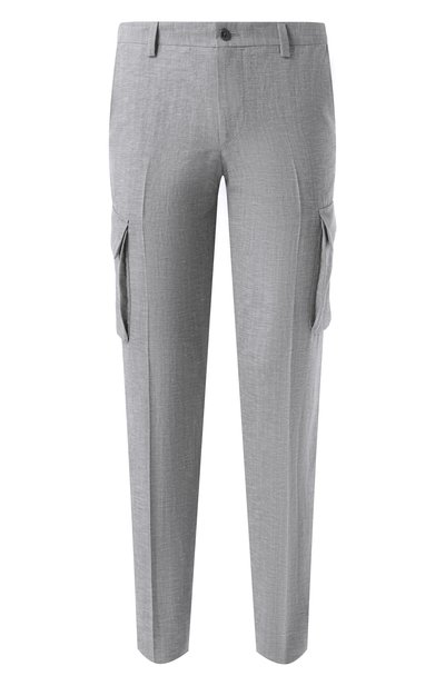 Мужские брюки-карго из шерсти и льна CORNELIANI, арт. 254L02-2514164