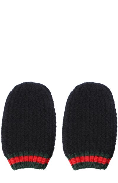 Кашемировые варежки с контрастной отделкой GUCCI, арт. 451086/3K638, фото 2