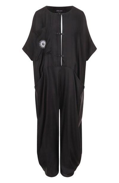 Атласный комбинезон GIORGIO ARMANI черного цвета по цене 343500 руб., арт. GW000884/TE14704, фото 1 Атласный комбинезон GIORGIO ARMANI, арт. GW000884/TE14704, фото 1