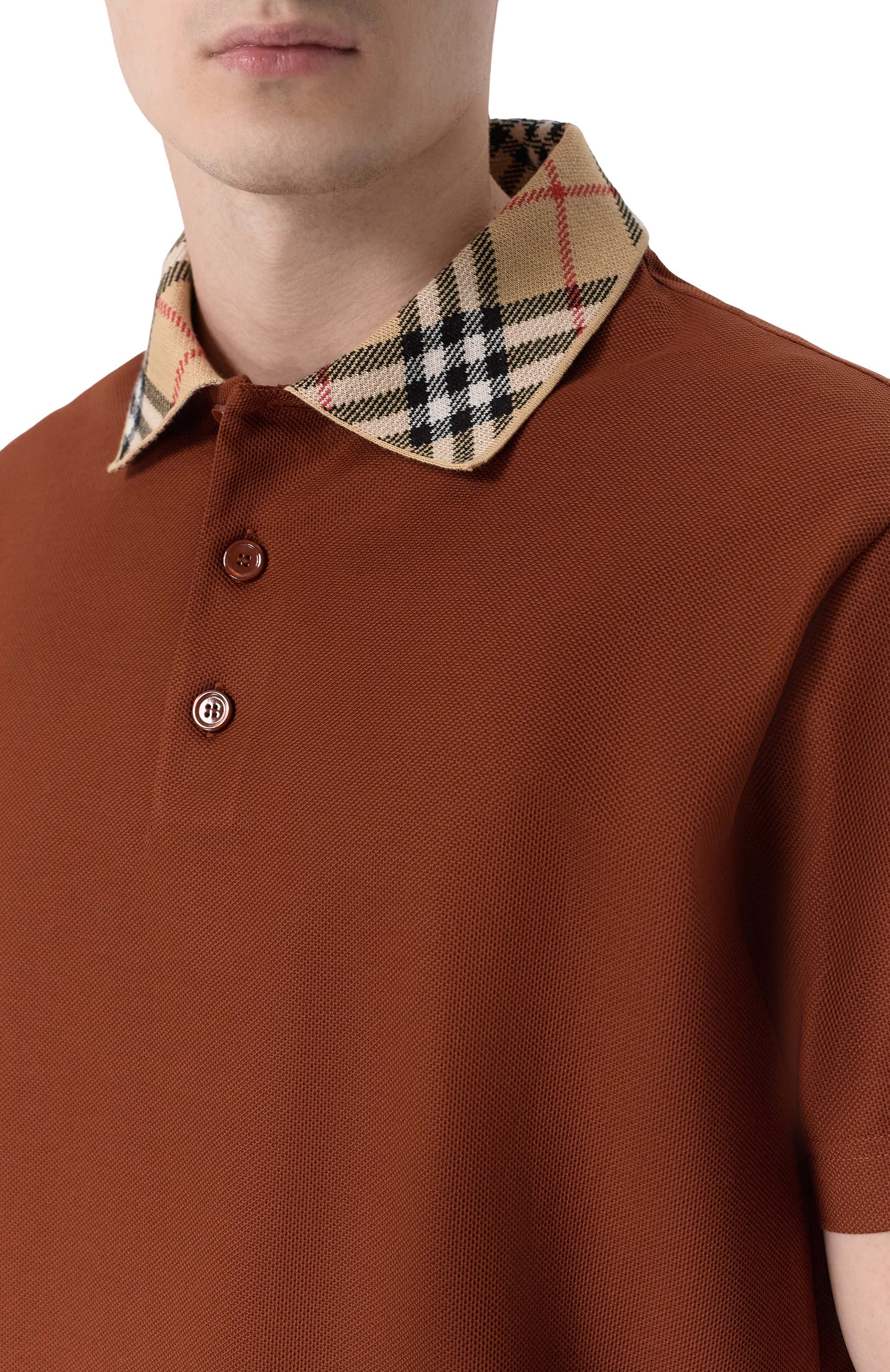 Хлопковое поло BURBERRY коричневого цвета по цене 75450 руб., арт. 8118948, фото 5 Хлопковое поло BURBERRY, арт. 8118948, фото 5