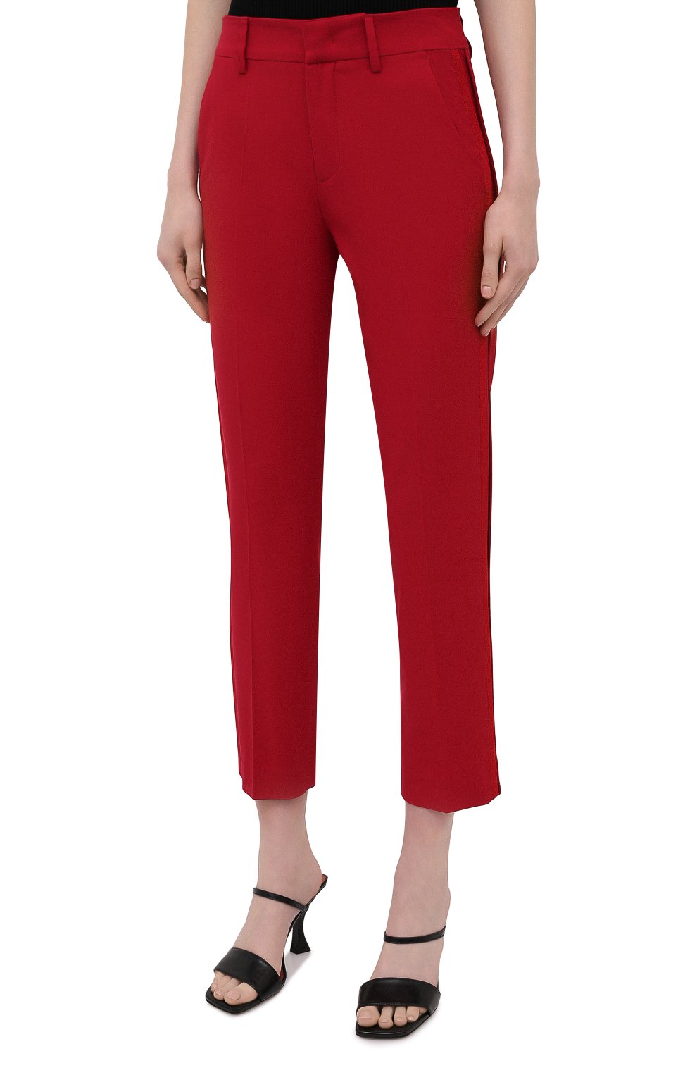 Брюки из вискозы и шерсти REDVALENTINO красного цвета по цене 46050 руб., арт. VR3RBD45/WBP, фото 3 Брюки из вискозы и шерсти REDVALENTINO, арт. VR3RBD45/WBP, фото 3