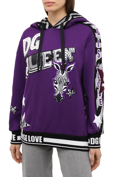 Хлопковое худи DOLCE & GABBANA фиолетового цвета по цене 264500 руб., арт. F9I03Z/G7WFU, фото 4 Хлопковое худи DOLCE & GABBANA, арт. F9I03Z/G7WFU, фото 4