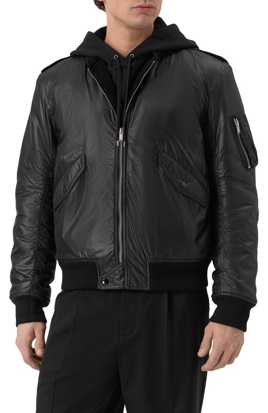 Утепленный бомбер Saint Laurent 780904/Y989L Чёрный  780904/Y989L Фото 3