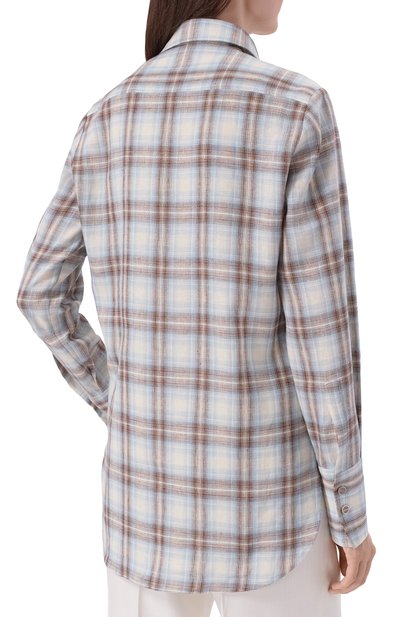 Льняная рубашка KITON голубого цвета по цене 112000 руб., арт. D54410H09641, фото 4 Льняная рубашка KITON, арт. D54410H09641, фото 4