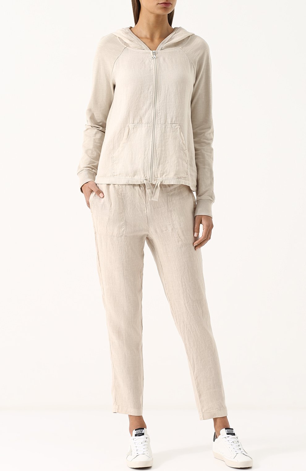 Льняные укороченные брюки с эластичным поясом DEHA, арт. B74337, фото 2