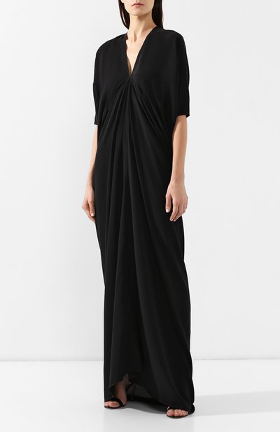 Шелковое платье RICK OWENS черного цвета по цене 104500 руб., арт. RP19S6501/SCR, фото 3 Шелковое платье RICK OWENS, арт. RP19S6501/SCR, фото 3