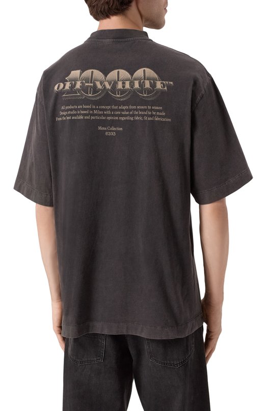 Хлопковая футболка Off-White 0MAA120S25JER00H Серый  0MAA120S25JER00H Фото 4