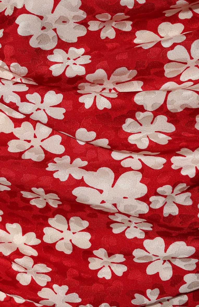 Женское шелковое платье MIU MIU красного цвета, арт. MF4509-10LD-F057S | Фото 5 (Длина Ж (юбки, платья, шорты): Миди; Материал внешний: Шелк; Стили: Романтичный; Случай: Повседневный; Женское Кросс-КТ: Платье-одежда, Сарафаны; Материал сплава: Проставлено; Драгоценные камни: Проставлено; Нос: Не проставлено; Региональные ограничения белый список (Axapta Mercury): Не проставлено; Рукава: На бретелях)