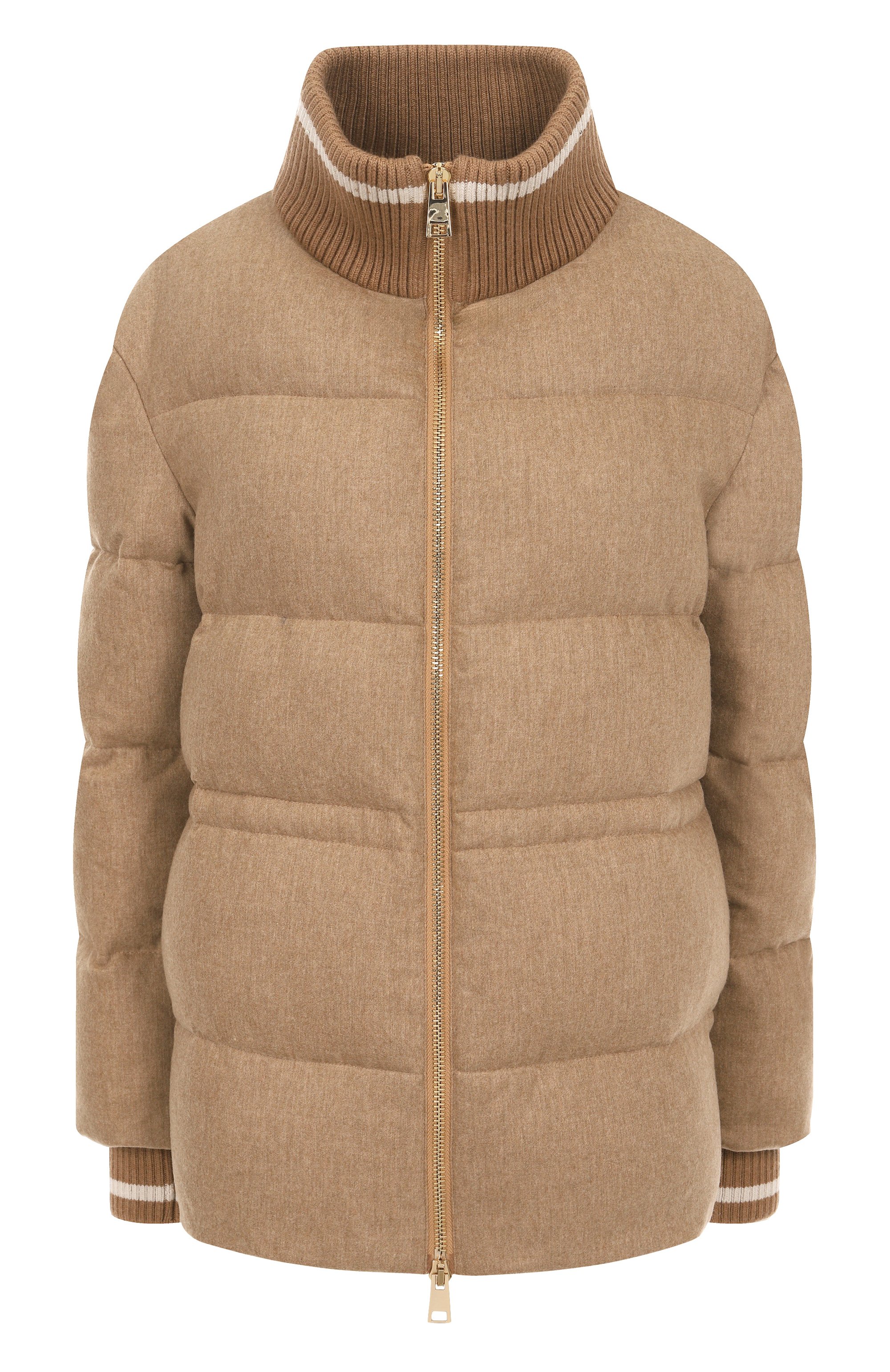 Шерстяной пуховик LORENA ANTONIAZZI светло-коричневого цвета по цене 186500 руб., арт. PI15B/4439, фото 1 Шерстяной пуховик LORENA ANTONIAZZI, арт. PI15B/4439, фото 1