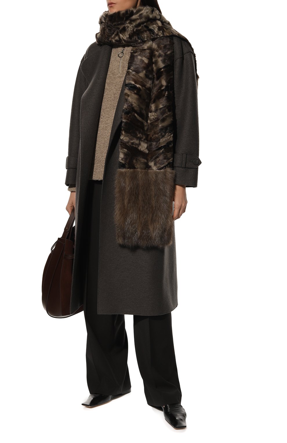 Шарф из меха каракуля и соболя COLOR TEMPERATURE, арт. Кар,Б-6/бн, фото 2