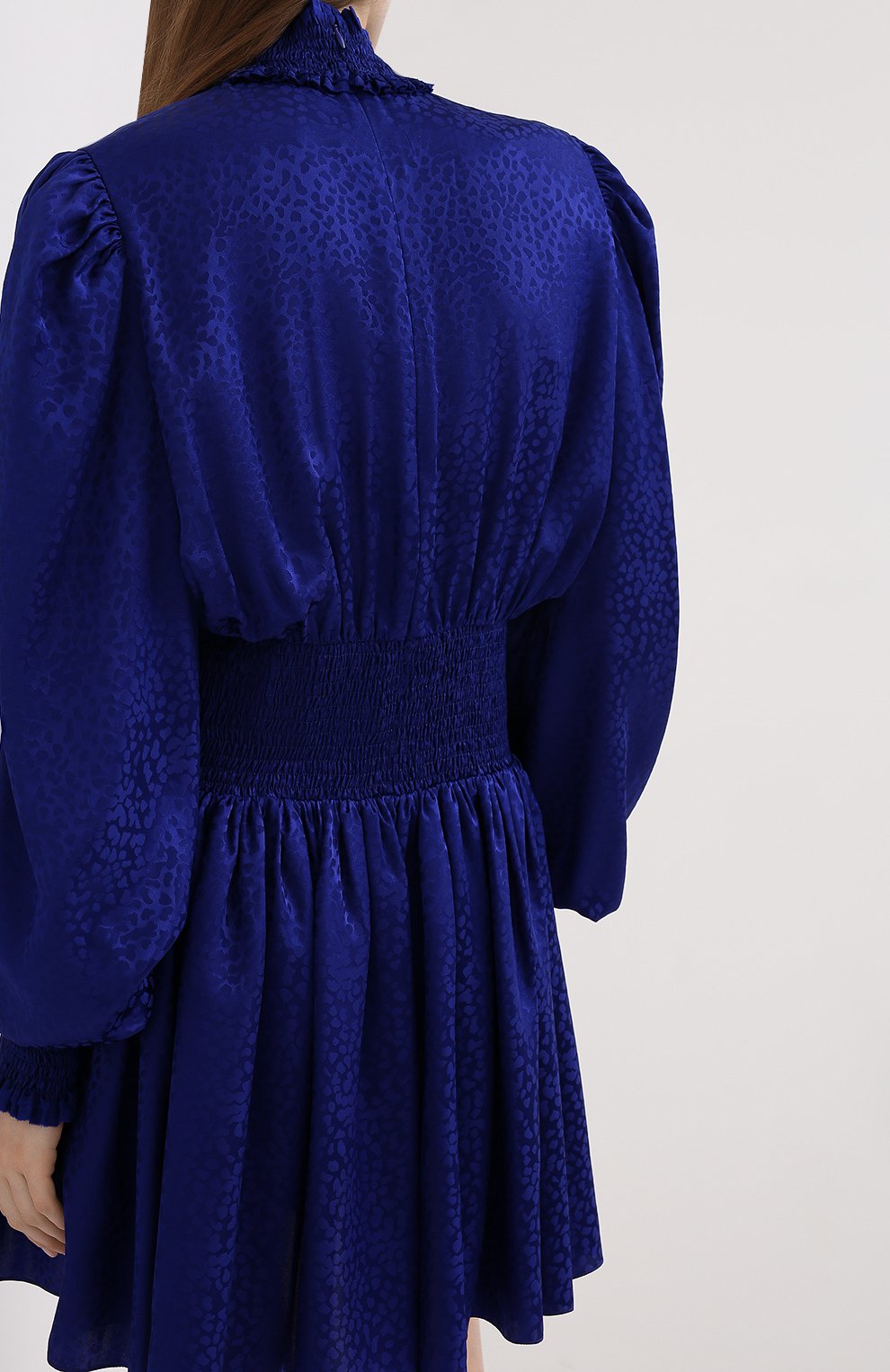 Шелковое платье BALMAIN синего цвета по цене 178500 руб., арт. UF16306/S055, фото 4 Шелковое платье BALMAIN, арт. UF16306/S055, фото 4