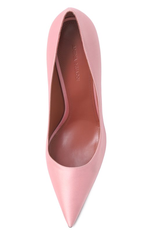 Атласные туфли Ami 95 Amina Muaddi AMI PUMP 95/SATIN Розовый  AMI PUMP 95/SATIN Фото 6