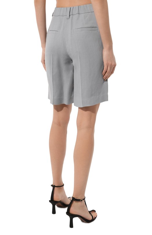 Шорты из вискозы и льна Brunello Cucinelli MH126B1365 Серый  MH126B1365 Фото 4