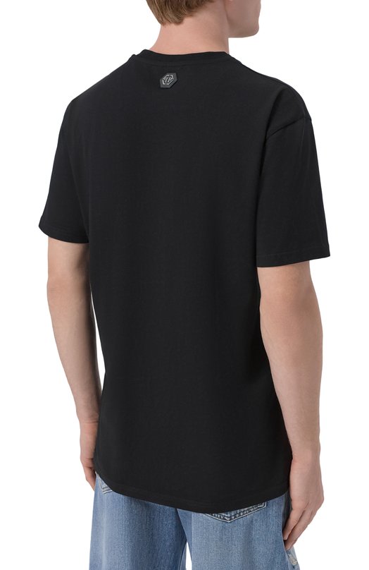 Хлопковая футболка Philipp Plein SAFC MTK8686 PJY002N Чёрный  SAFC MTK8686 PJY002N Фото 4