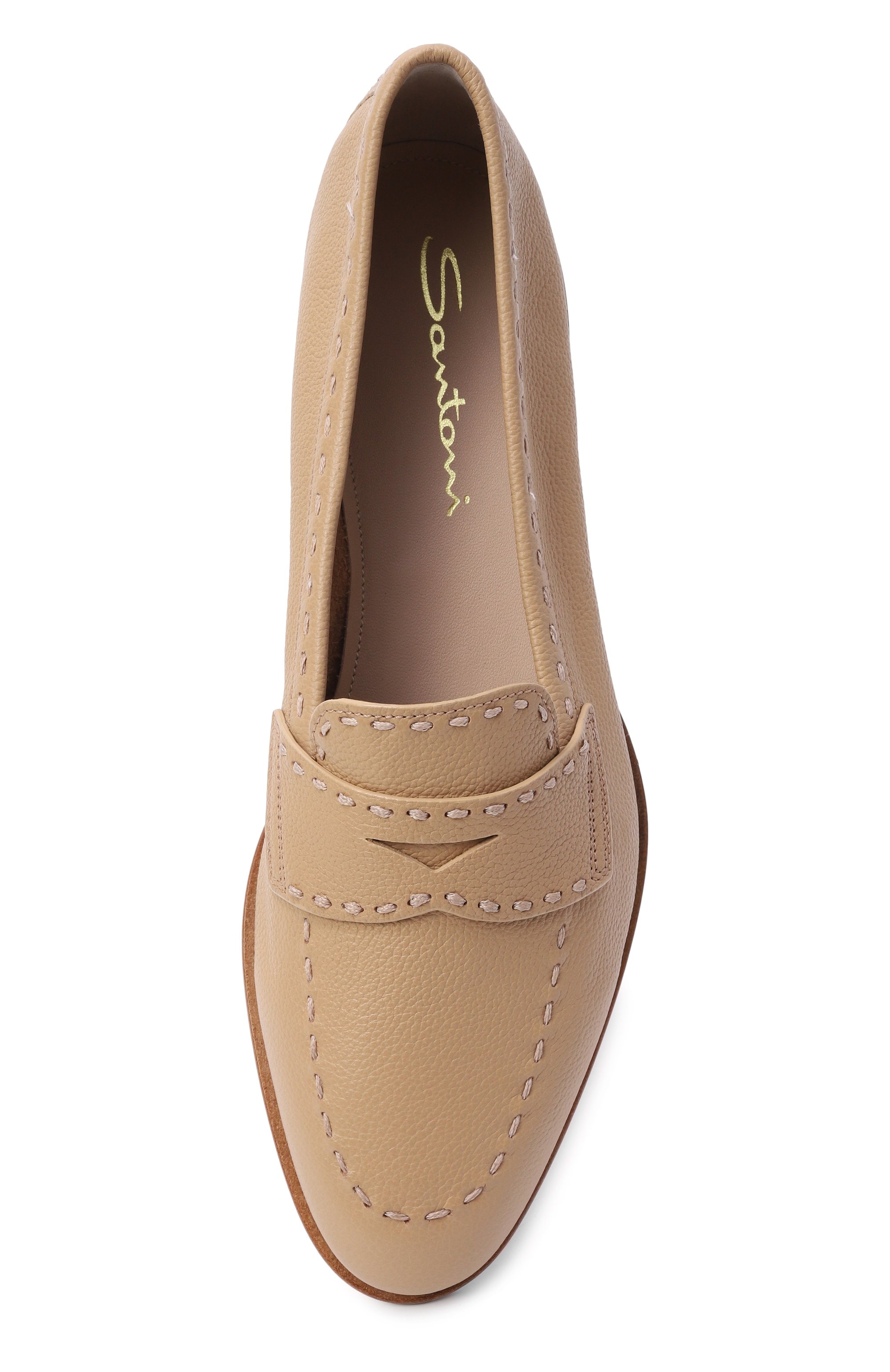 Кожаные пенни-лоферы SANTONI, арт. WUSG71437HAFSWKA, фото 6