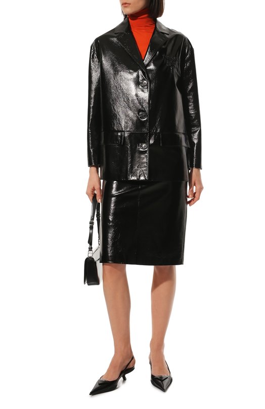 Кожаный жакет Prada 55802-10RE-F0002 Чёрный  55802-10RE-F0002 Фото 2