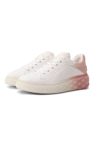 Женские кожаные кеды diamond maxi f ii JIMMY CHOO, арт. DIAM0ND MAXI/F II/BFA