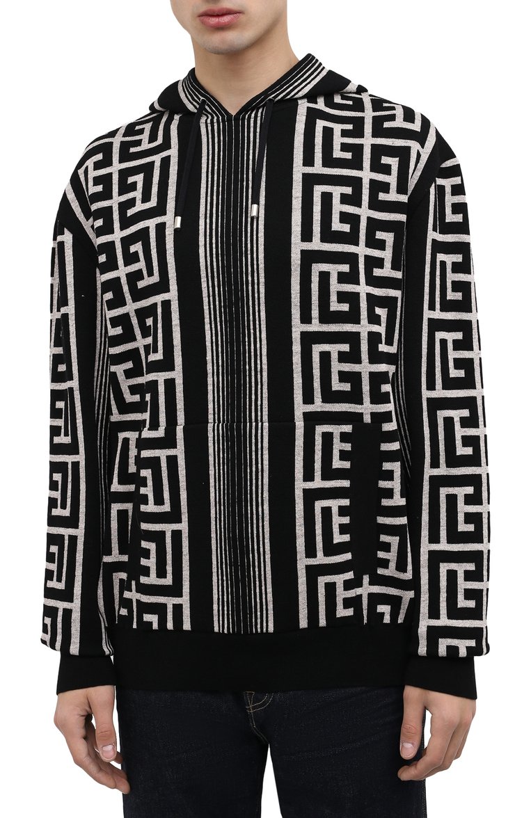 Худи из шерсти и льна BALMAIN, арт. XH1JR070/KB34, фото 3