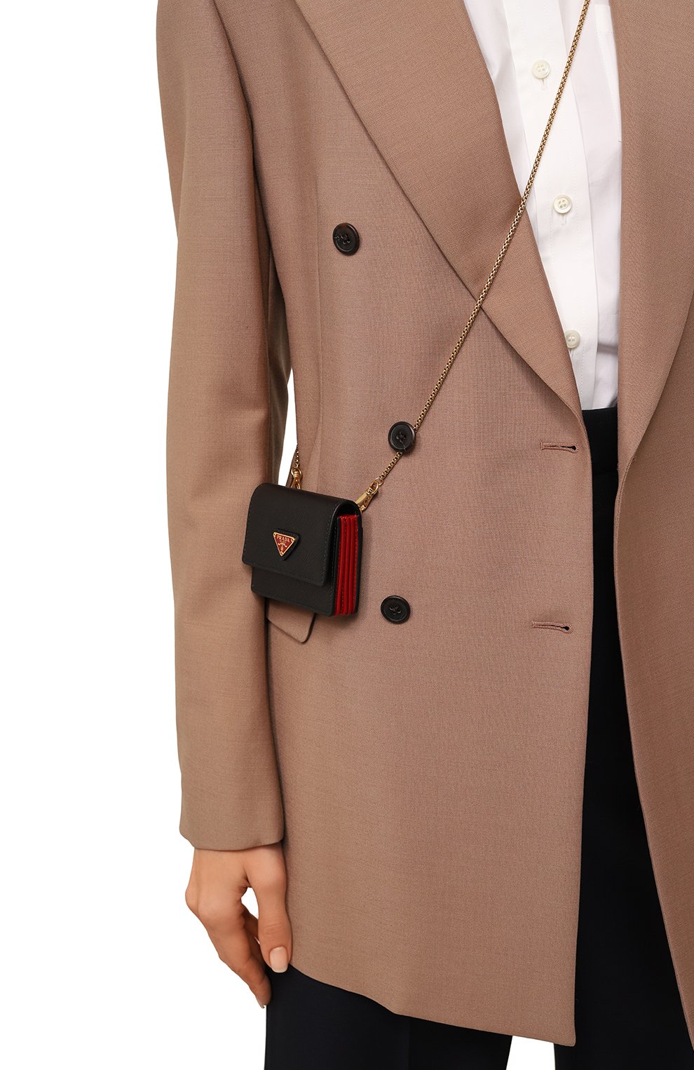 Кожаный кошелек на цепочке PRADA, арт. 1MR075-QHH-F0D9A, фото 2