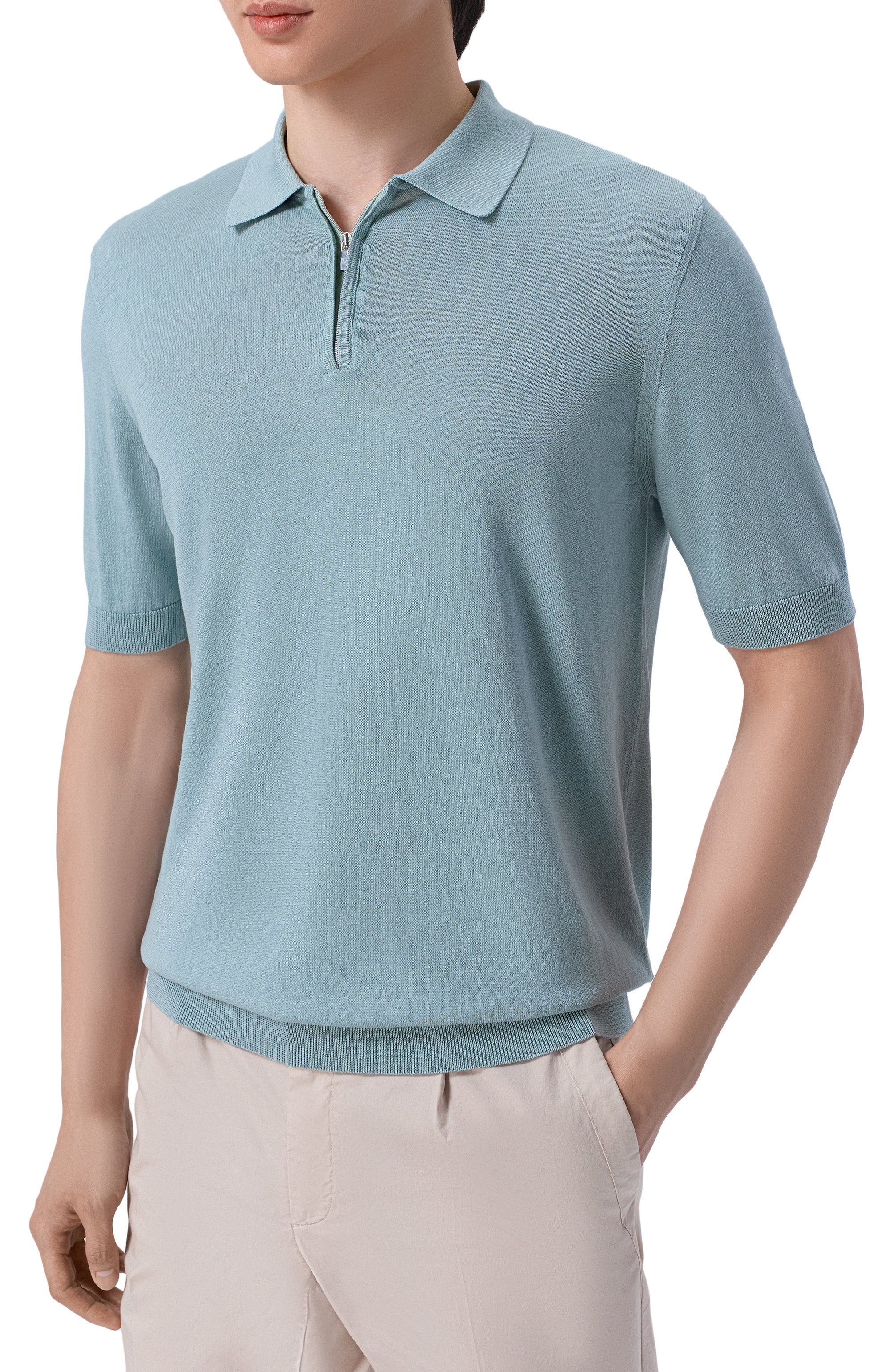 Поло из шелка и хлопка ANDREA CAMPAGNA, арт. M5425-1031, фото 3