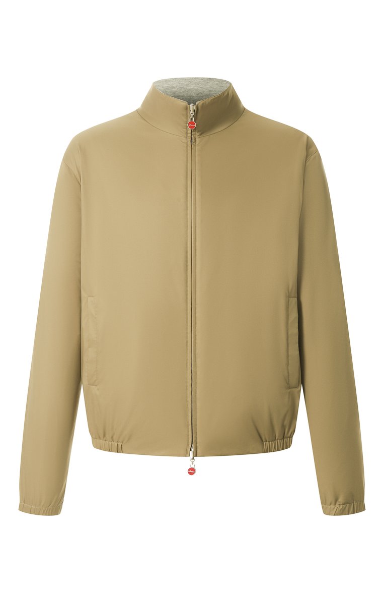 Мужской двусторонний бомбер KITON хаки цвета, арт. UW2061V0830F07 | Фото 1 (Рукава: Длинные; Длина (верхняя одежда): Короткие; Материал подклада: Вискоза; Принт: Без принта; Кросс-КТ: бомбер, Легкие; Стили: Милитари, Кэжуэл; Материал внешний: Синтетический материал; Автоматизация состава: Проставлено; Автоматизация ТО: Проставлено; Детали: Без декора)