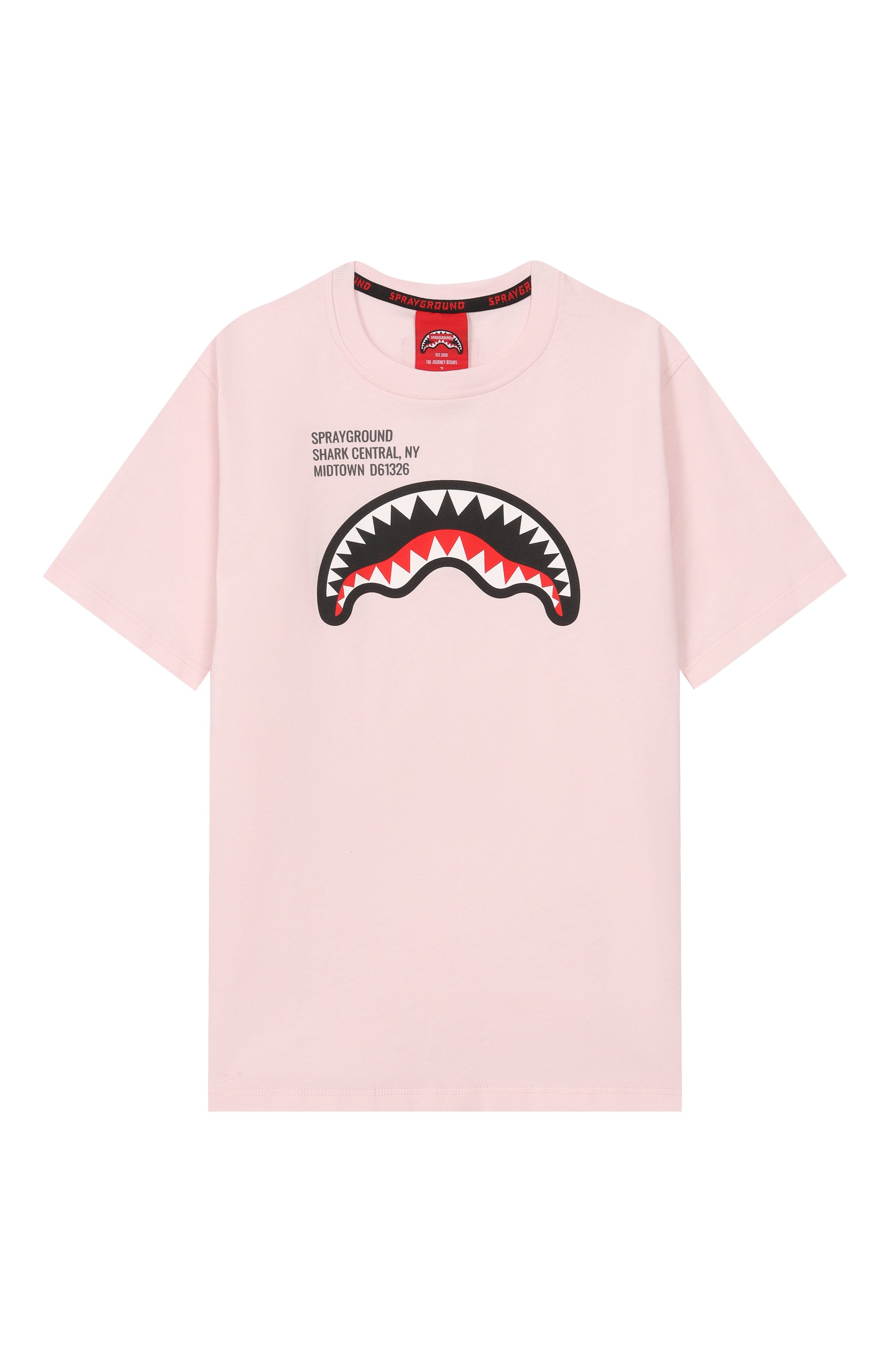 Хлопковая футболка SPRAYGROUND, арт. SPY1384LIGHT/SHARK BASIC REG T-SHIRT LIGHT PINK, фото 1