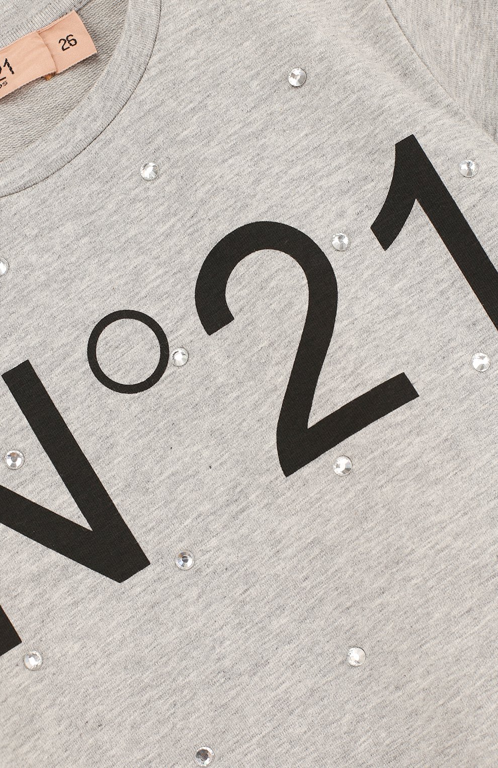 Хлопковый свитшот со стразами и короткими рукавами N21, арт. 08 X/K805/3440/26-32, фото 3