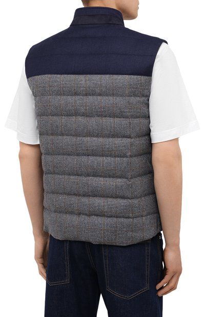 Пуховый жилет из шерсти и шелка LORO PIANA, арт. FAL8134, фото 4