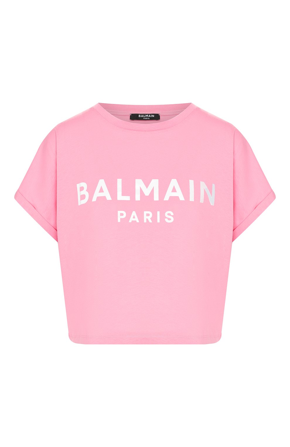 Хлопковая футболка BALMAIN розового цвета по цене 23300 руб., арт. TF01357/I416, фото 1 Хлопковая футболка BALMAIN, арт. TF01357/I416, фото 1
