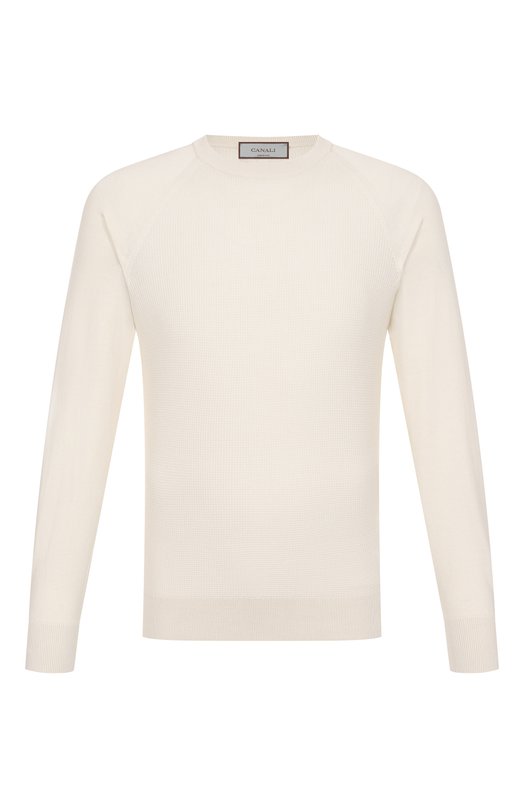 Джемпер из хлопка и шелка Canali C1119/MK02352 Кремовый C1119/MK02352