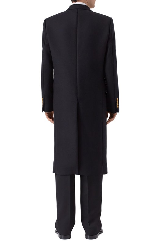 Шерстяное пальто Dolce & Gabbana G053AZ/FU283 Чёрный  G053AZ/FU283 Фото 4