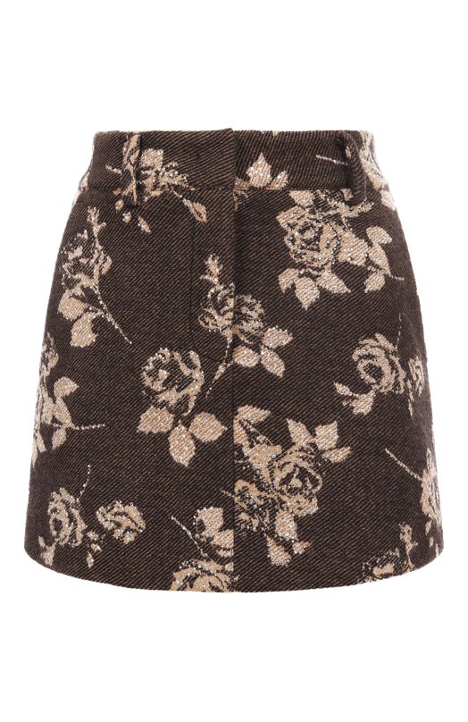 Юбка из шерсти и хлопка Giuseppe di Morabito 05FW2SK159FS 05430 Коричневый 05FW2SK159FS 05430
