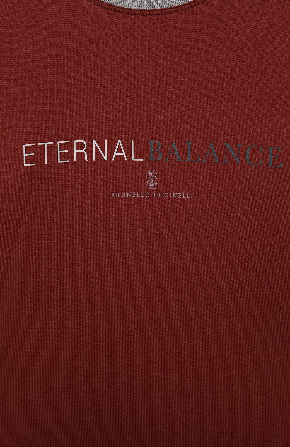 Хлопковый лонгслив BRUNELLO CUCINELLI бордового цвета по цене 25250 руб., арт. B0B13T164B, фото 3 Хлопковый лонгслив BRUNELLO CUCINELLI, арт. B0B13T164B, фото 3