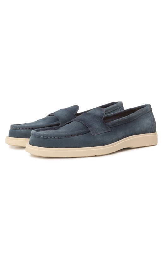 

Замшевые лоферы Detroit Santoni, Синий