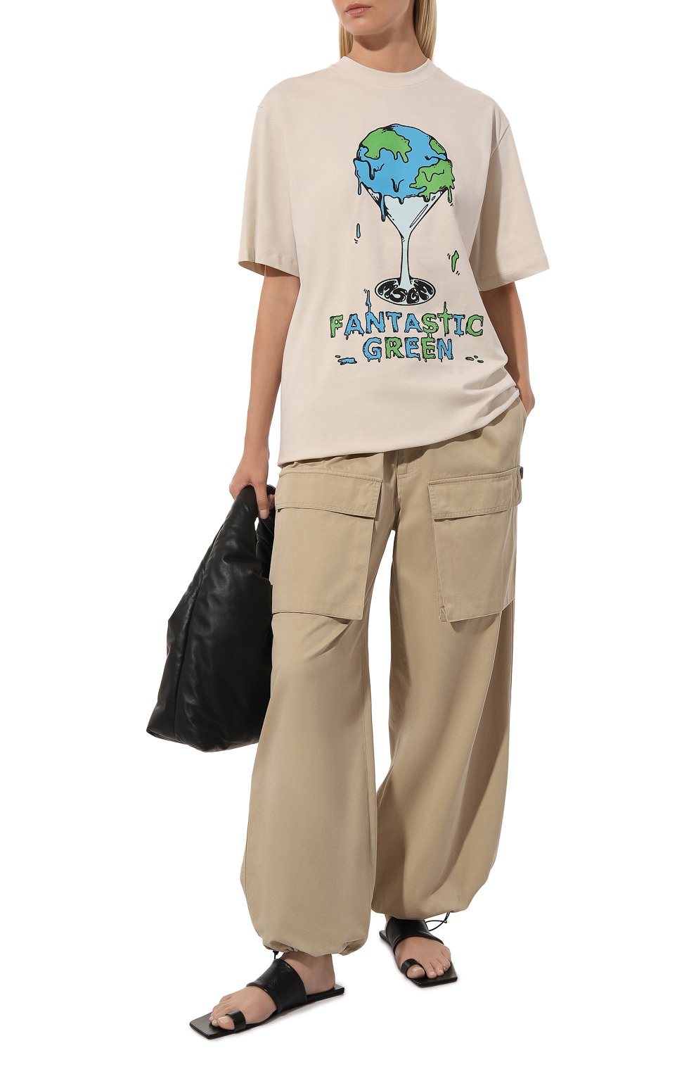 Хлопковая футболка MSGM кремового цвета по цене 15300 руб., арт. 3746MM02/247791, фото 2 Хлопковая футболка MSGM, арт. 3746MM02/247791, фото 2