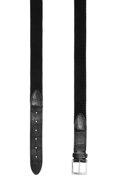 Ремень с отделкой  из кожи крокодила KITON, арт. USC4336N0134004, фото 3