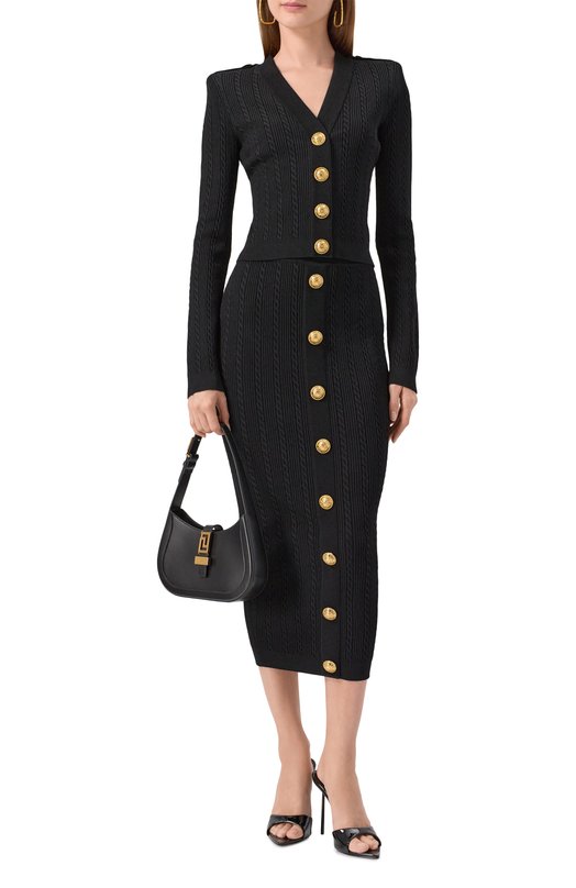 Кардиган из вискозы Balmain FF1KL245/KI50 Чёрный  FF1KL245/KI50 Фото 2